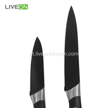 3 pcs conjunto de faca de óxido preto de aço inoxidável